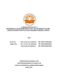 Laporan Kegiatan 4 Pemeriksaan Kadar Hb Siswi Yang Telah Diberi Vitamin Di Sma Negeri Unggulan M.H. Thamrin Jakarta Timur