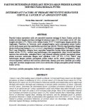 Artikel : Faktor determinan perilaku pencegahan primer kanker serviks pada remaja putri(determinant factors of primary preventive behaviour cervical cancer in adolescent girl)