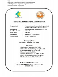 RPS keperawatan 2021 : MA. Kebutuhan Dasar Manusia lll (Program Sarjana Terapan dan Program Studi Pendidikan Profesi Ners Program Profesi, Semester lV T.A. 2020/2021