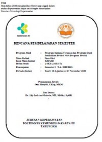 RPS Keperawatan 2020 : MK. Ilmu Gizi (Program Studi Program Sarjana Terapan dan Program Studi
Pendidikan Profesi Ners Program Profesi, Semester I T.A. 2020/2021)