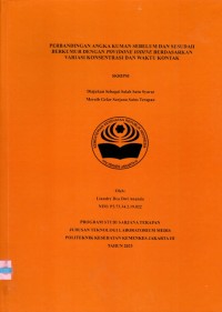 Skripsi Analis Th.2023 : Perbandingan Angka Kuman Sebelum Dan Sesudah Berkumur Dengan Povidone Iodine Berdasarkan Variasi Konsentrasi Dan Waktu Kontak (Teks Dan E_Book)