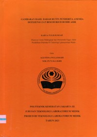 Karya Tulis Ilmiah Th.2023 : Gambaran Hasil Darah Rutin Penderita Anemia Defisiensi Zat Besi Di RSUD Budhi Asih (Teks Dan E_Book)