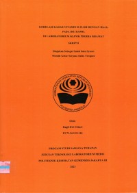 Skripsi Analis Th.2023 : Korelasi Kadar Vitamin D 25-OH Dengan HbA1c Pada Ibu Hamil Di Laboratorium Klinik Prodia Kramat (Teks Dan E_Book)