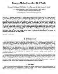 Artikel : Kangaroo Mother care at Low Birth Weight(Asian journal of Applied sciences volume 09 - issue 01, february 2020)