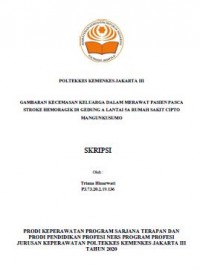 Skripsi Keperawatan 2021 : Gambaran Kecemasan Keluarga dalam Merawat Pasien Pasca Stroke Hemorargik di Gedung A Lantai 5A Rumah Sakit Cipto Mangunkusumo